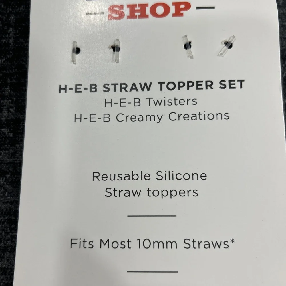 New HEB Brand Shop Straw Topper Set H-E-B Twisters and Creamy Creations